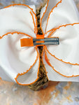 Pumpkin Embroidered Moonstitch Hair Bow