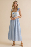 Floral Print Tube Top Bow Strap Dress