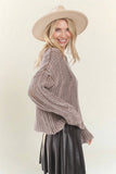 DISTRESSED MINERAL WASHED SWEATER - LESW3703