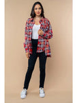 Red plaid bleached flannel