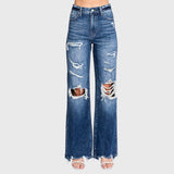 MD HIGH RISE RIGID VINTAGE FLARE W/ PATCH WORK JEANS