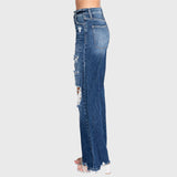 MD HIGH RISE RIGID VINTAGE FLARE W/ PATCH WORK JEANS