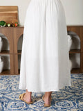 Textured Front Button Detail Midi Skirt