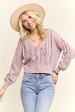 OPEN FRONT CARDIGAN WITH A V-NECK- LESW4111