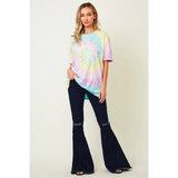 SIP6127B DK DENIM FLARED BELL BOTTOMS WITH RIPPED KNEES
