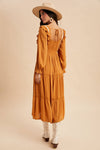 LACE INSET RUFFLE DRESS