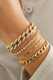 Rhinestone * 4pcs Adjustable Chain Bracelet Sets | One size
