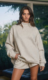 IT2594-BLANK2 | Solid Reversible Mock Neck Sweatshirt Top