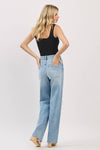 DISTRESSED HIGH RISE RIGID VINTAGE STRAIGHT