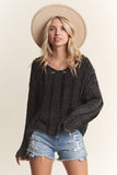 DISTRESSED MINERAL WASHED SWEATER - LESW3703