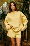 IT2594-BLANK2 | Solid Reversible Mock Neck Sweatshirt Top