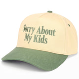 C.C SORRY ABOUT MY KIDS Letter Two Tone Trucker Hat