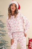 Christmas  Santa Claus Striped Print  Lounge Set | S-XL