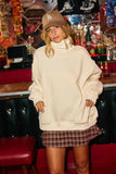 IT2594-BLANK2 | Solid Reversible Mock Neck Sweatshirt Top