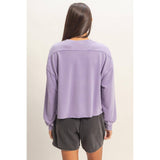Cropped Mineral Wash Sweatshirt