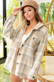 Vintage Plaid Shacket w/ Fleece Hood