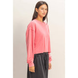Cropped Mineral Wash Sweatshirt