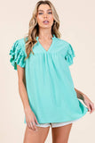 AIRFLOW RUFFLE SLEEVE BLOUSE