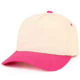C.C Two Tone Cotton Criss-Cross Back Ponytail Trucker Hat