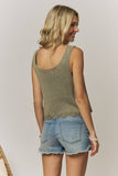 SLEEVELESS KNIT BUTTON VEST TOP- LET4539