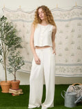 Button Down Linen Wide Leg Set