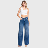 HIGH RISE COMFORT STRETCH WIDE LEG JEANS