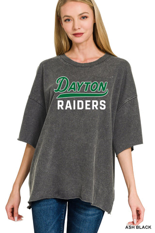 Dayton Raiders Acid Wash Oversized Tee