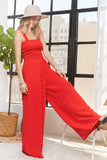 SOLID SQUARE NECK SLEEVELESS JUMPSUIT- LJP16140