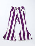 Purple Stripe Baby Girls Flare Jeans