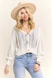 OPEN FRONT CARDIGAN WITH A V-NECK- LESW4111