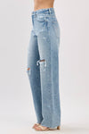 DISTRESSED HIGH RISE RIGID VINTAGE STRAIGHT