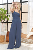 SOLID SQUARE NECK SLEEVELESS JUMPSUIT- LJP16140