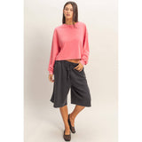 Cropped Mineral Wash Sweatshirt