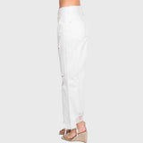 P770VXF-WHT DISTRESSED HIGH RISE RIGID CROPPED FLARE JEANS