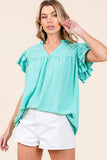 AIRFLOW RUFFLE SLEEVE BLOUSE