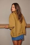 IT2594-BLANK2 | Solid Reversible Mock Neck Sweatshirt Top