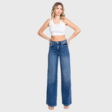 HIGH RISE COMFORT STRETCH WIDE LEG JEANS