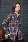 PLAID BUTTON DOWN POCKET DETAIL LONG SLEEVE SHIRT
