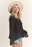 DISTRESSED MINERAL WASHED SWEATER - LESW3703