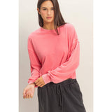 Cropped Mineral Wash Sweatshirt