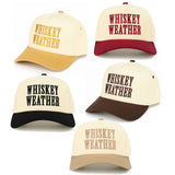 C.C WHISKEY WEATHER Embroidered Letter Two Tone Trucker Hat