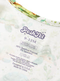 PoshTOT Green Sea Turtle Bamboo Baby Convertible Zippy Romper