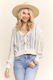OPEN FRONT CARDIGAN WITH A V-NECK- LESW4111