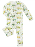 PoshTOT Green Sea Turtle Bamboo Baby Convertible Zippy Romper
