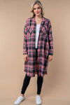 T25660 Long Sleeve Plaid Woven Shacket