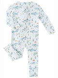 PoshTOT Shark Bamboo Baby Convertible Zippy Romper
