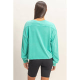 Cropped Mineral Wash Sweatshirt