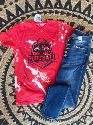 Cardinals Football Tie Dye Football Tee