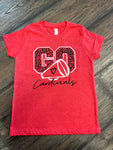 Youth GO Cardinals Leopard Cheer Tee