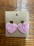 Kara Pink Heart Earrings